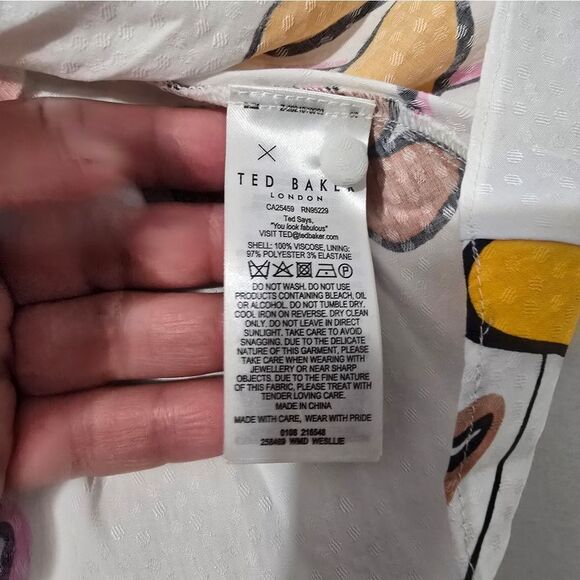 Ted Baker White Floral Wrapping Mini Dress Size 0 - Picture 7 of 13